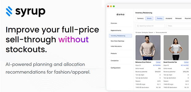 Syrup Tech - Improve your full price, sell through without stocks